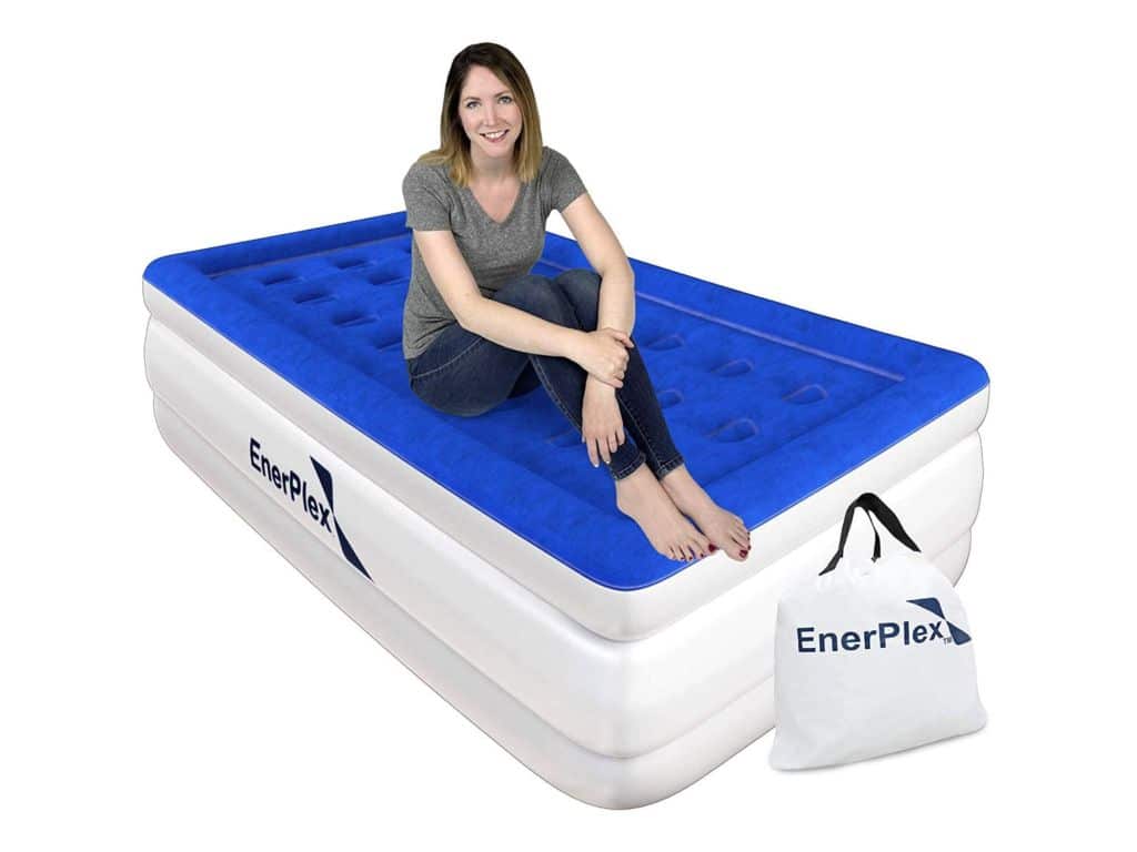 EnerPlex Never-Leak Twin Air Mattress with Built in Pump Raised Luxury Twin Airbed Double High Twin Inflatable Bed Blow Up Bed with 2-Year Warranty Manufacturer