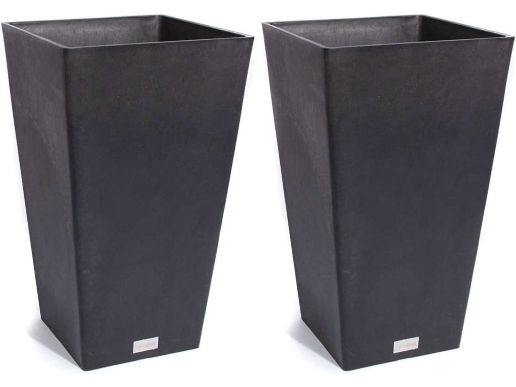 Veradek V-Resin Indoor/Outdoor Taper Planter, 2-Pack