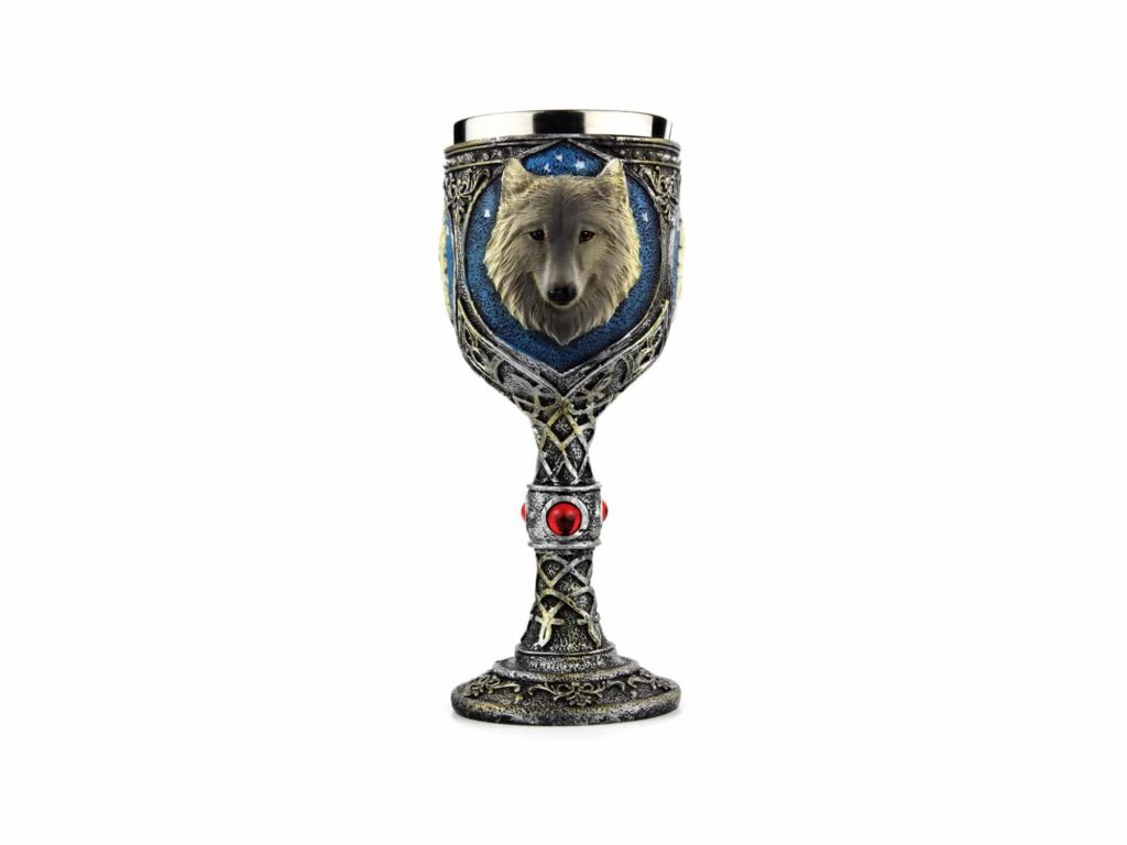 EZESO Stainless Steel Wolf Goblet, EZESO Resin 3D Wine Chalice Goblet Cup(Wolf Goblet)