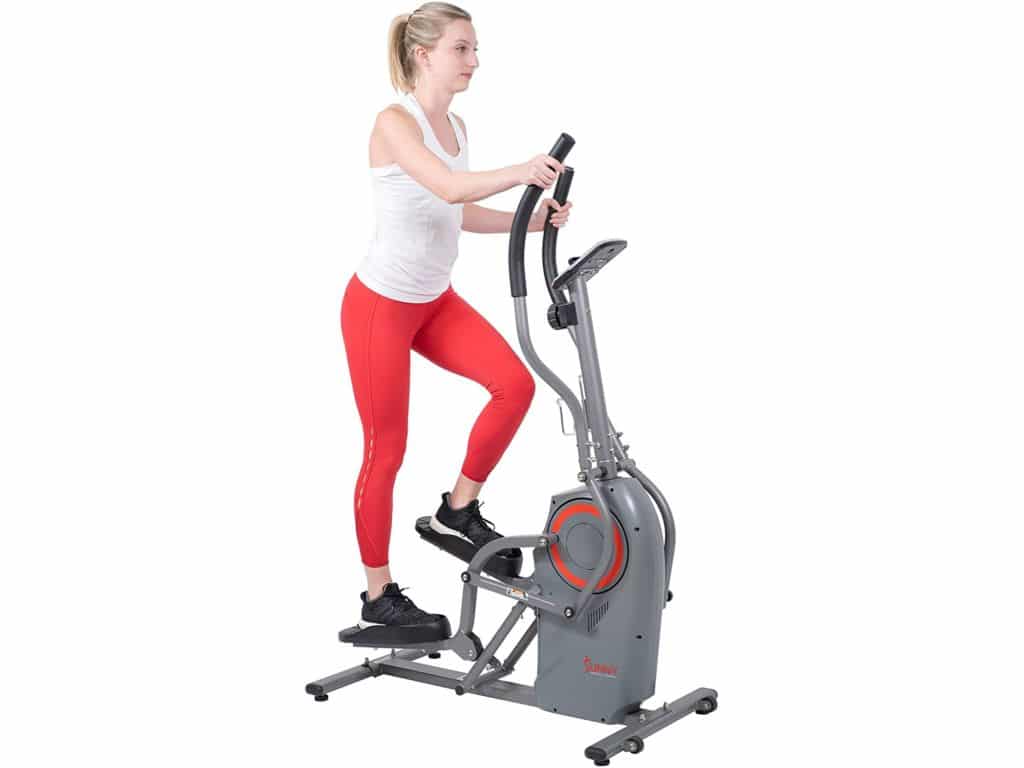 Sunny Health & Fitness Elliptical Cardio Climber Cross Trainer Machine with Stepping Motion