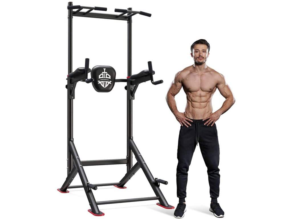 Sportsroyals Power Tower Pull Up Dip Station Adjustable Multi-Function Home Gym Strength Training Fitness Equipment Newer Version