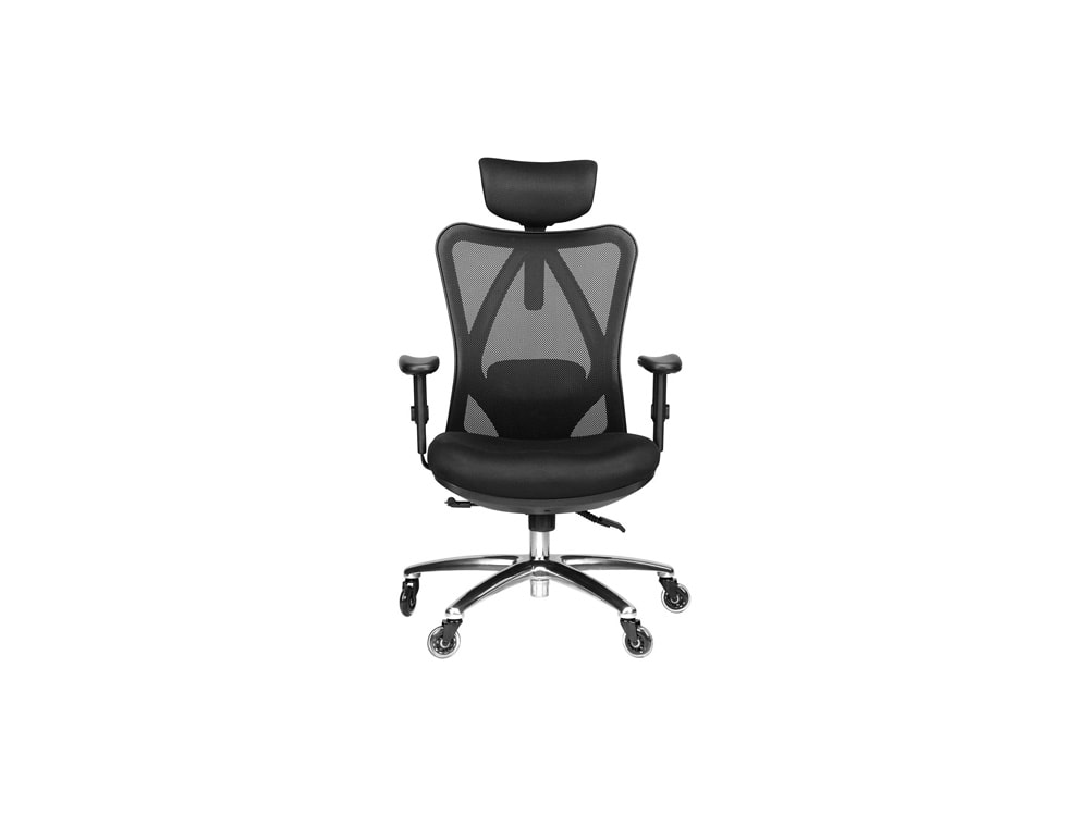 Duramont Ergonomic Adjustable Office Chair with Lumbar Support and Rollerblade Wheels - High Back with Breathable Mesh - Thick Seat Cushion - Adjustable Head & Arm Rests, Seat Height - Reclines