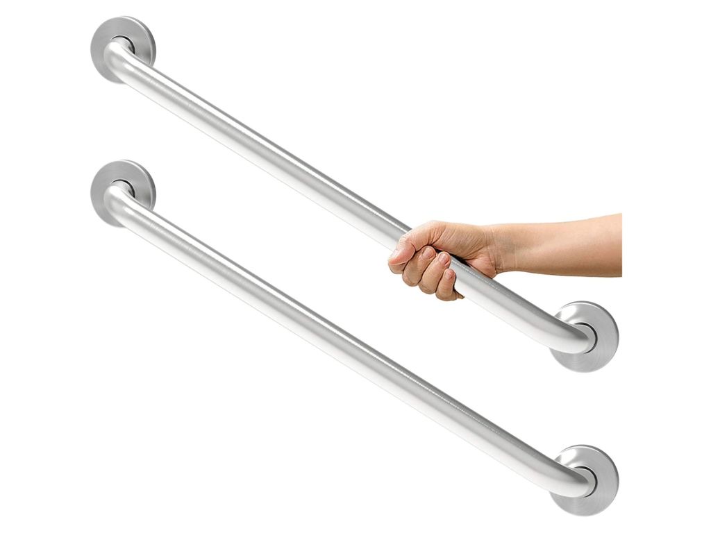 AmeriLuck 24 inches Stainless Steel Bath Safety Grab Bar (2 Pack), ADA Compliant 500lbs Loading Capacity, Brushed Nickel
