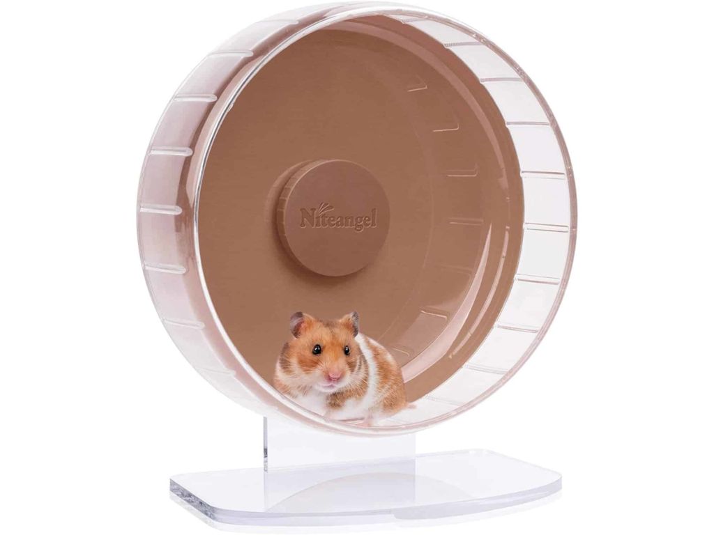 Niteangel Super-Silent Hamster Exercise Wheels - Quiet Spinner Hamster Running Wheels with Adjustable Stand for Hamsters Gerbils Mice Or Other Small Animals