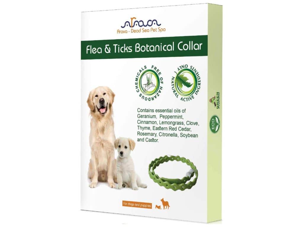 Arava Flea & Tick Prevention Collar - for Dogs & Puppies - Length-22'' - 11 Natural Active Ingredients - Safe for Babies & Pets - Safely Repels Pests - Enhanced Control & Defense - 6 Months Protection