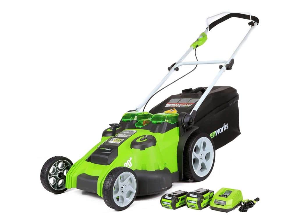 Greenworks 40V 20 inch Cordless Twin Force Lawn Mower, 4Ah & 2Ah Batteries with Charger Included, 25302