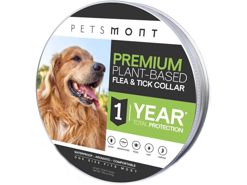 Petsmont Flea Collar for Dogs, Tick Collar for Dogs, Flea and Tick Collar for Dogs, Dog Flea Collar, Unique Plant Based Formula, Small to Extra Large, 1 Year Protection, Stone Gray Color