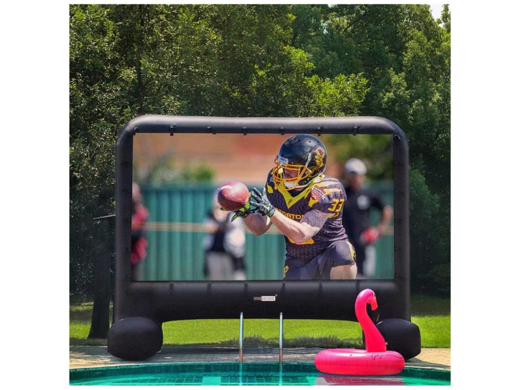 VIVOHOME 14 Feet Indoor and Outdoor Inflatable Blow up Mega Movie Projector Screen with Carry Bag for Front and Rear Projection