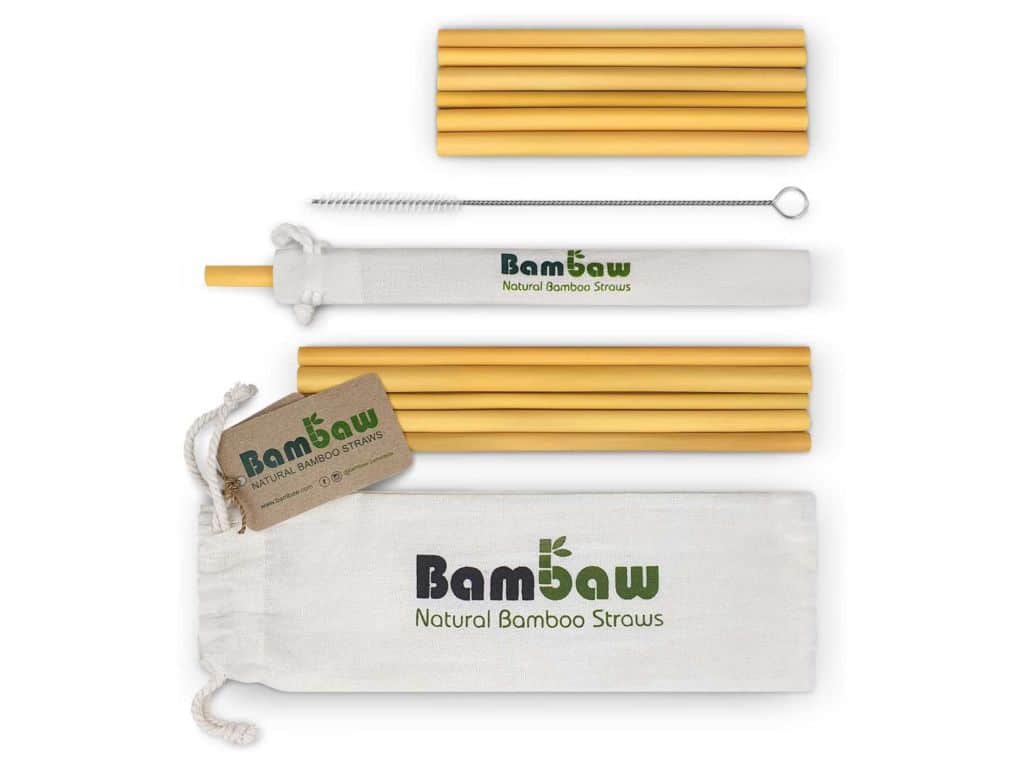 Reusable Bamboo Drinking Straws | BPA free | Ecological Alternative to Plastic straws | Strong & Durable Bamboo multi-usage straw | 12 Straws | 5.5 and 8.7 Inch | Bambaw