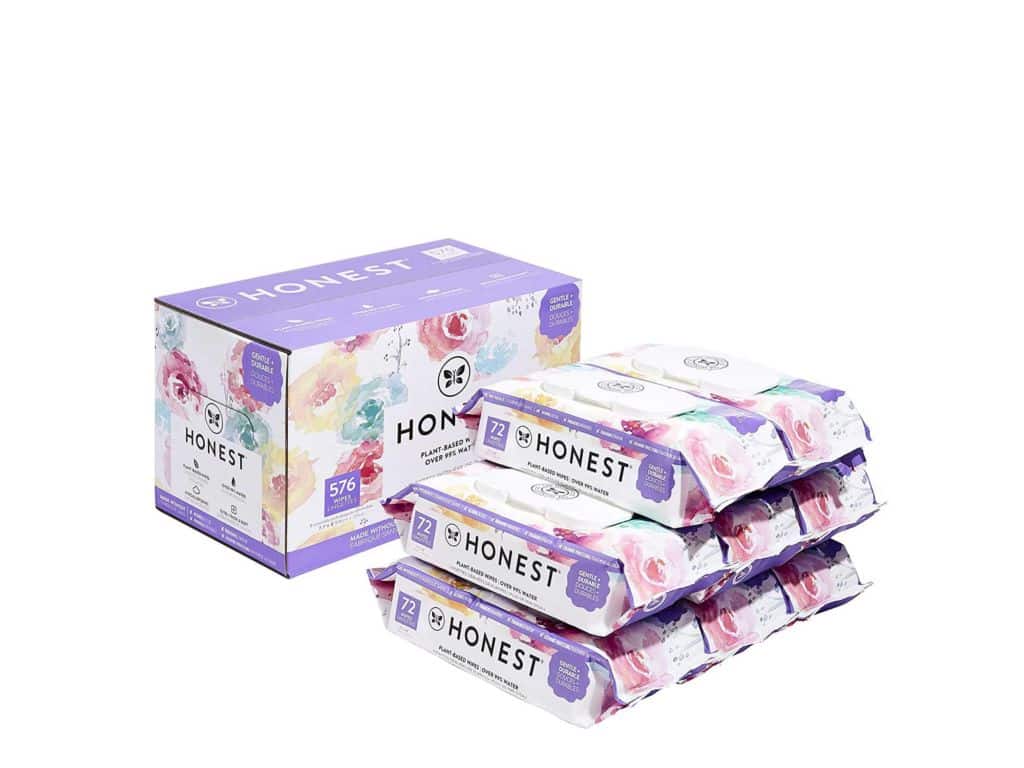 The Honest Company Designer Baby Wipes| Rose Blossom | Over 99 Percent Water | Pure & Gentle | Plant-Based | Fragrance Free | Extra Thick & Durable Wet Wipes, 72 Count (Pack of 8)