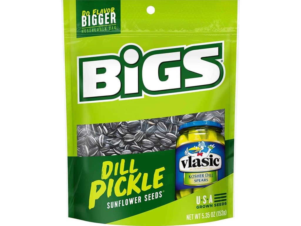 BIGS Vlasic Dill Pickle Sunflower Seeds, 5.35-Ounce Bags (Pack of 12) (10896887002209,)
