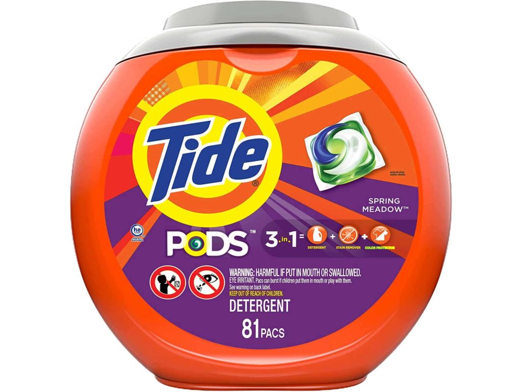 Tide Pods 3 in 1, Laundry Detergent Pacs, Spring Meadow Scent, 81 Count