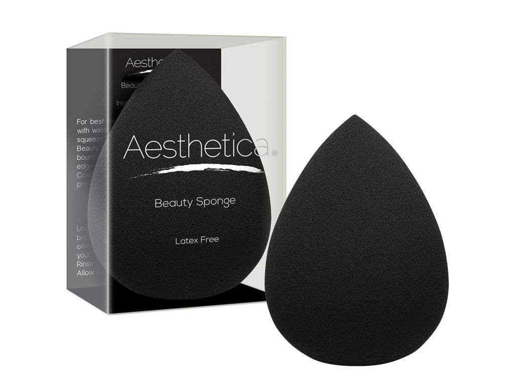 Aesthetica Cosmetics Beauty Sponge Blender - Latex Free and Vegan Makeup Sponge Blender - For Powder, Cream or Liquid Application - One Piece Make Up Sponge