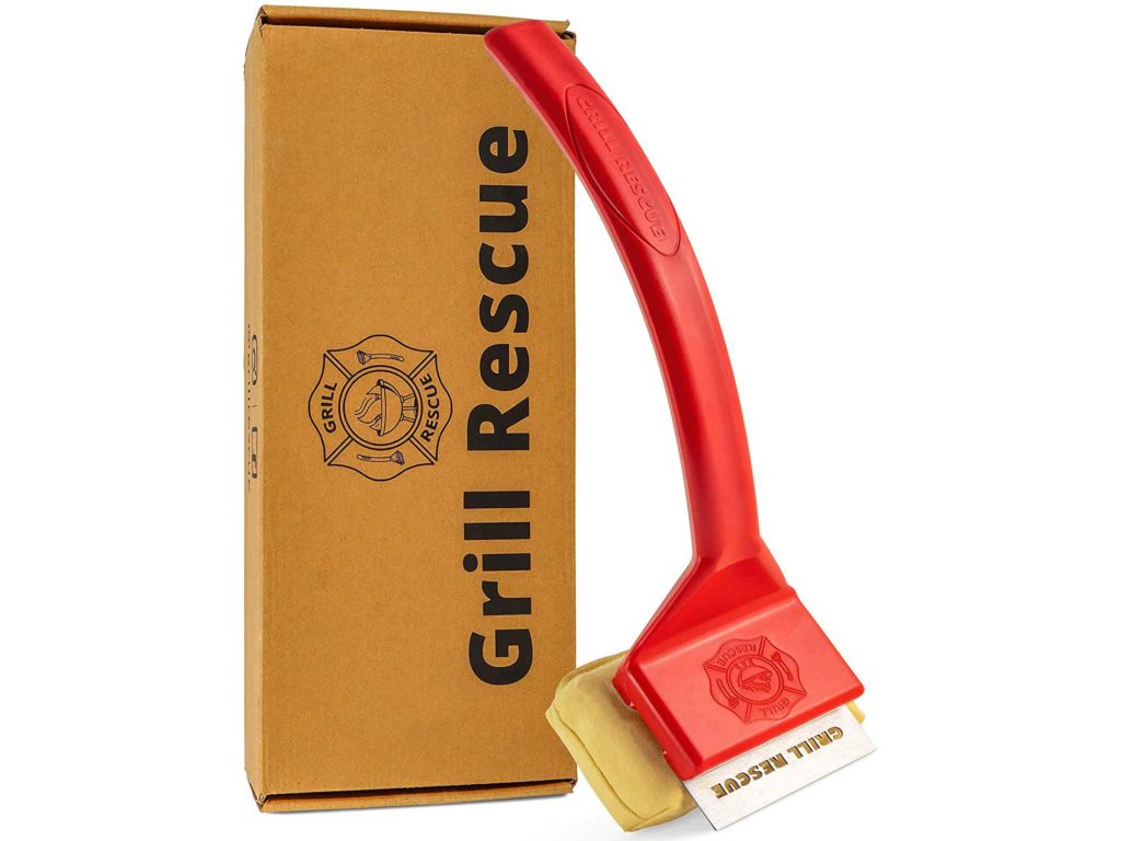 Grill Rescue BBQ Replaceable Scraper Cleaning Head, Bristle Free - Durable and Unique Scraper Tools for Cast Iron or Stainless-Steel Grates, Barbecue Cleaner (Grill Brush with Scraper)