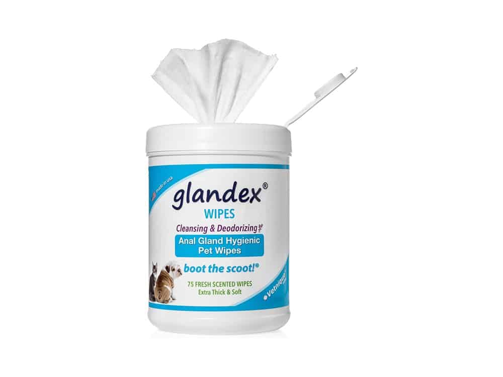 Glandex Dog Wipes for Pets Cleansing & Deodorizing Anal Gland Hygienic Wipe​s for Dogs & Cats with Vitamin E, Skin Conditioners and Aloe - by Vetnique Labs
