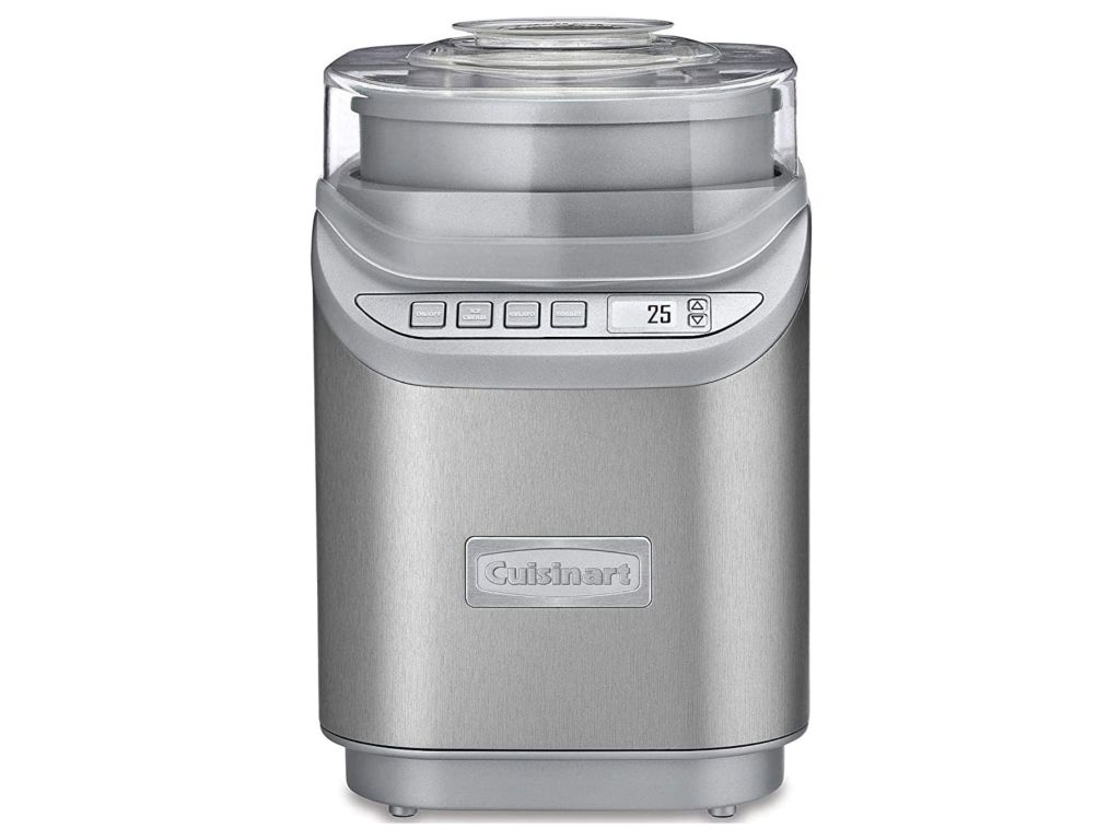 Cuisinart ICE-70 Electronic Ice Cream Maker, Brushed Chrome, Ice Cream Maker with Countdown Timer, With Countdown Timer