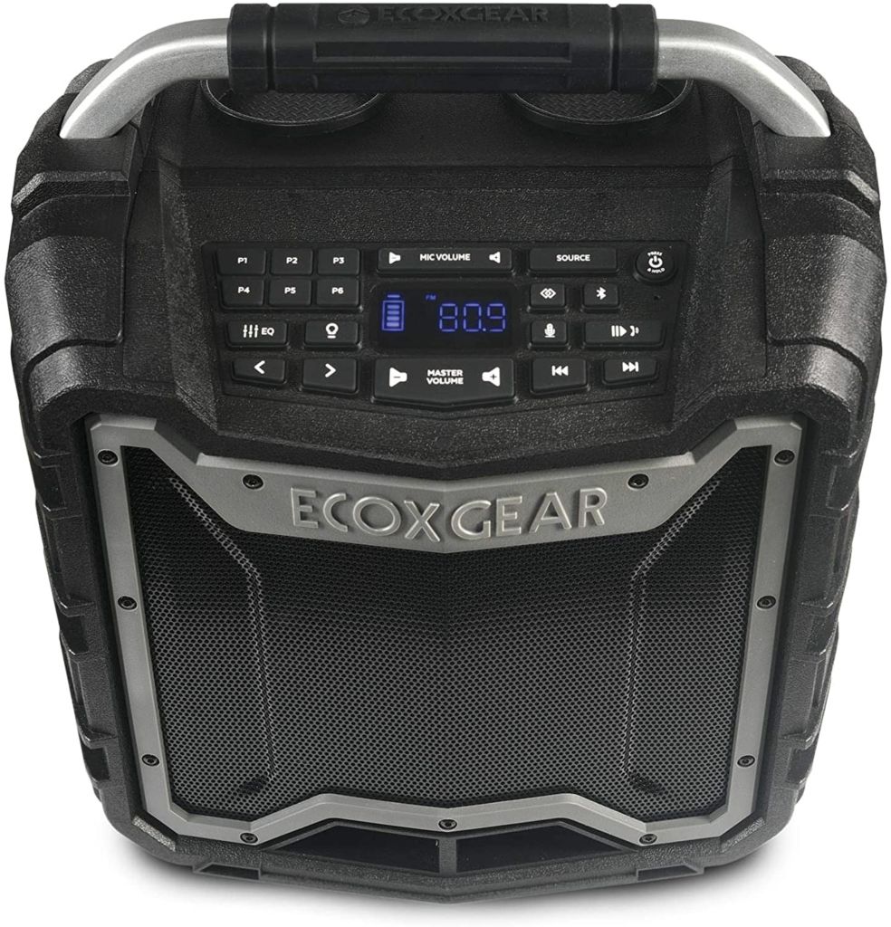 ECOXGEAR EcoTrek GDI-EXTRK210 Rugged Waterproof Floating Portable Bluetooth Wireless 100 Watt Stereo Smart Speaker and PA System (Gray)