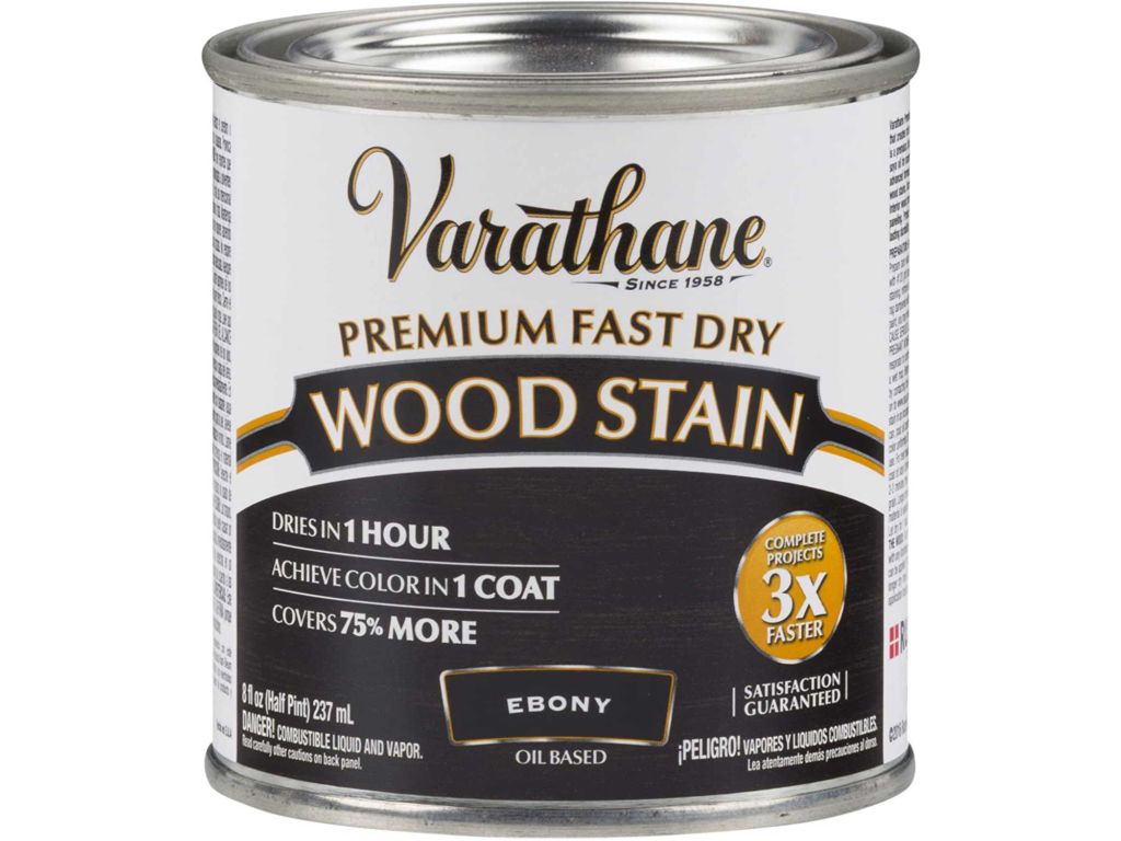 Varathane 269400 Premium Fast Dry Wood Stain, Half Pint, Ebony