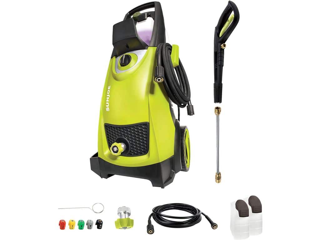 Sun Joe SPX3000 2030 Max PSI 1.76 GPM 14.5-Amp Electric High Pressure Washer, Cleans Cars/Fences/Patios