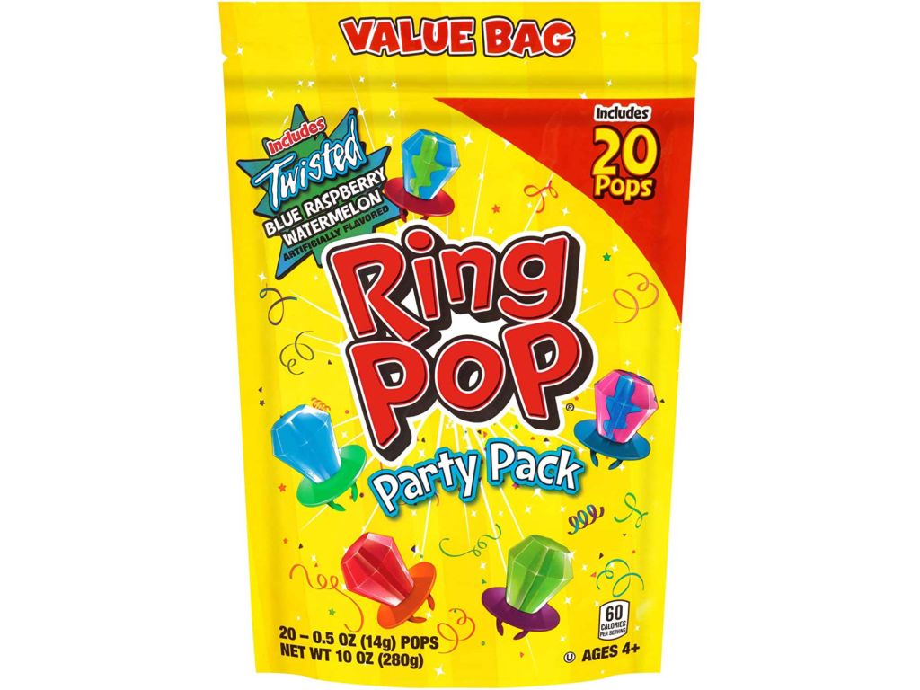 Ring Pop Individually Wrapped Bulk Lollipop Variety Party, Lollipop Suckers w/ Assorted Flavors Fun Candy for Birthdays and Celebrations, Original, 20 Count