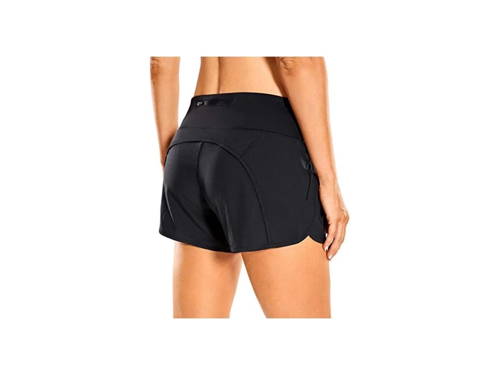 YOGA Women's Quick-Dry Athletic Sports Running Workout Shorts with Zip Pocket - 4 Inches