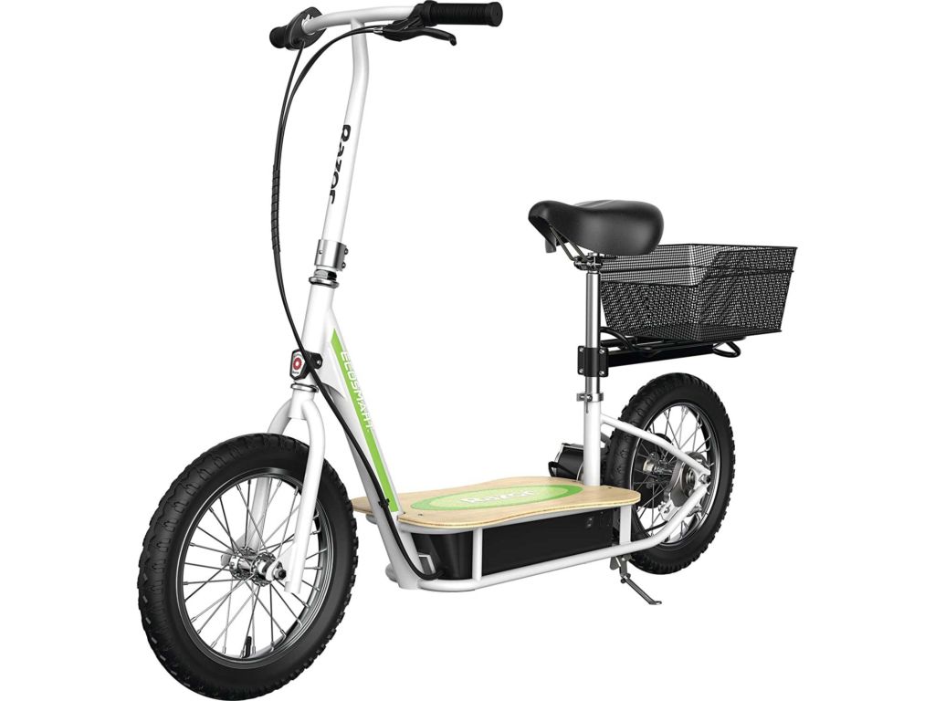 Razor EcoSmart Metro Electric Scooter – Padded Seat, Wide Bamboo Deck, 16" Air-Filled Tires, 500w High-Torque Motor, Up to 18 mph, 12-Mile Range, Rear-Wheel Drive