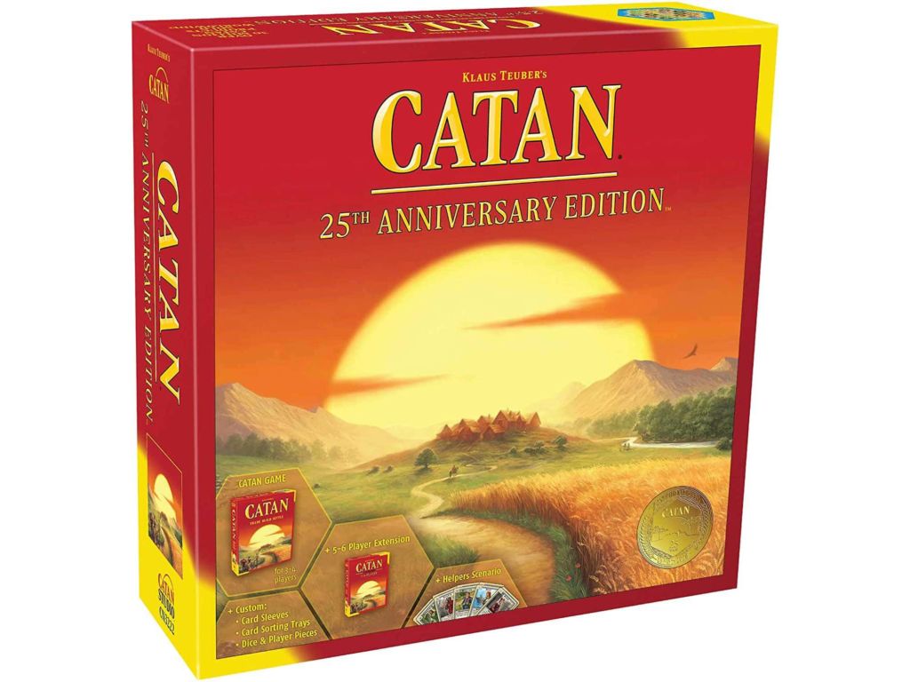 CATAN Board Game 25th Anniversary Edition | Includes The Base Game and The 5-6 Player Extension | Family Board Game | Board Game for Adults and Family | for 3 to 6 Players | Made by Catan Studio