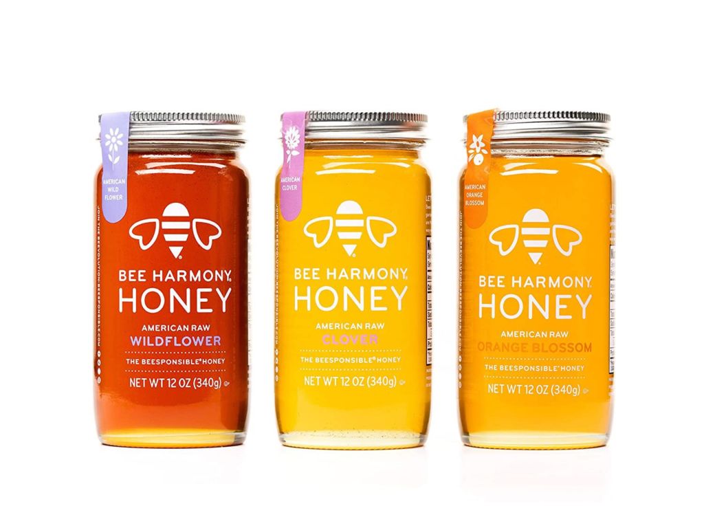 Bee Harmony Honey 3 Pack Variety Pack, 36 Ounce (Clover, Wildflower and Blossom)