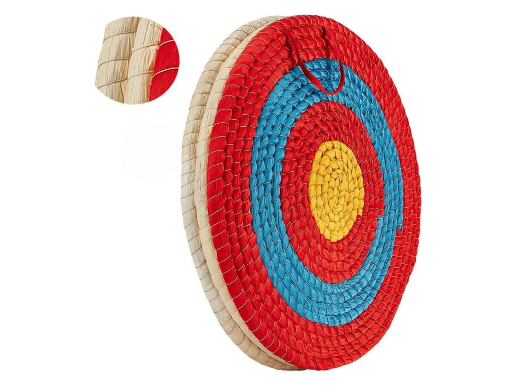 DOSTYLE Traditional Solid Straw Round Archery Target Shooting Bow Coloured Rope Target Face Three Layer for Shooting Practice