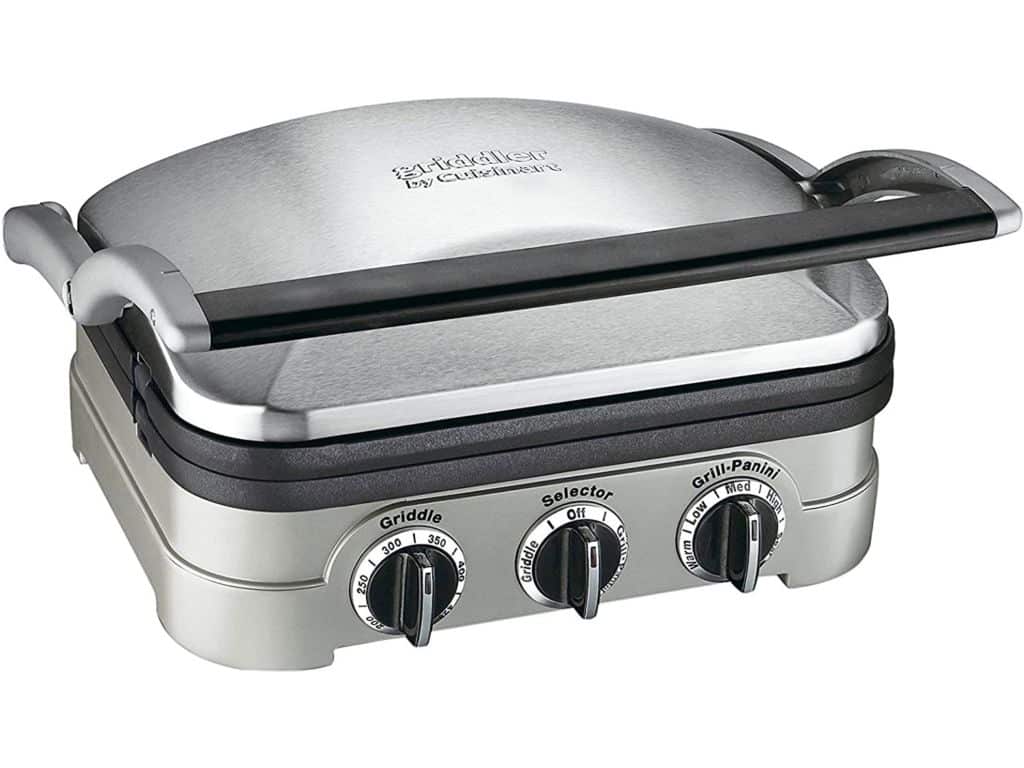Cuisinart GR-4NP1 5-in-1 Griddler, 13.5"(L) x 11.5"(W) x 7.12"(H), Silver with Silver/Black Dials
