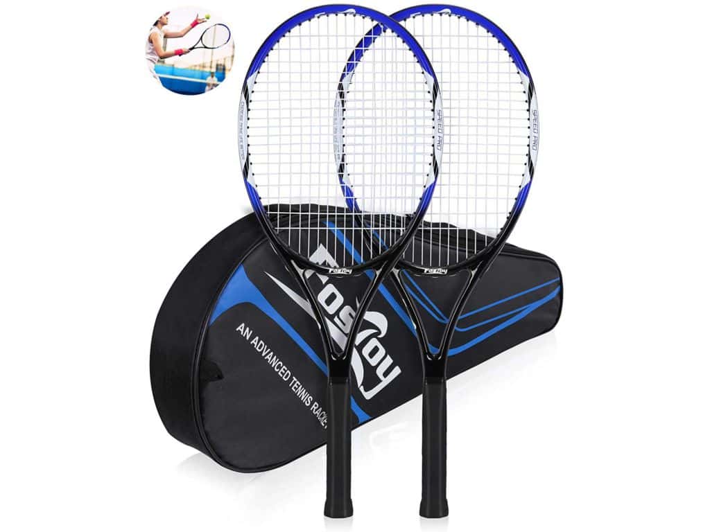 Fostoy Adult Recreational Tennis Racket, 27 inch Tennis Racquet with Carry Bag, Professional Tennis Racket, Good Control Grip, Vibration Damper