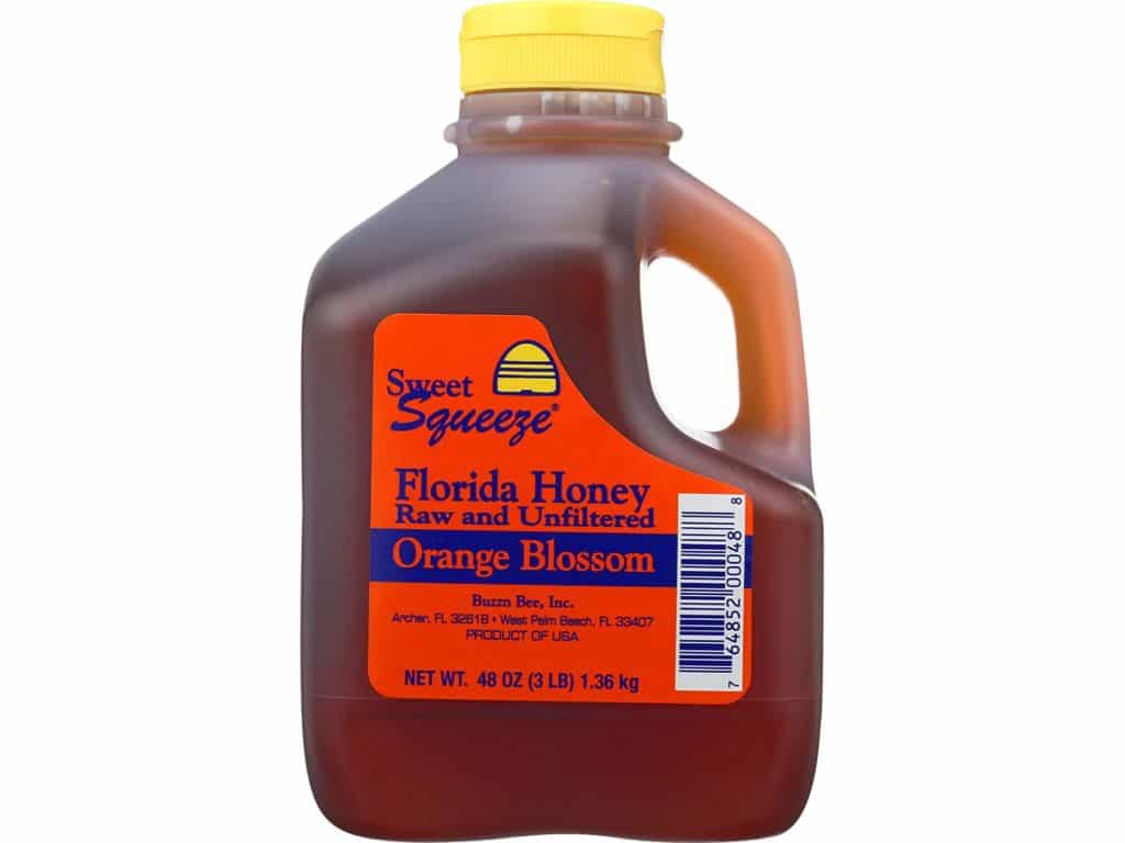 Sweet Squeeze Raw and Unfiltered Orange Blossom Honey - From Florida's Beekeepers, 48 Ounce