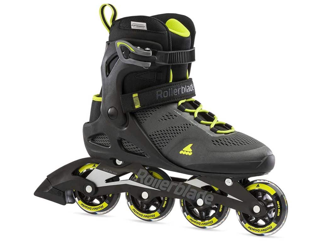 Rollerblade Macroblade 80 Men's Adult Fitness Inline Skate, Black and Lime, Performance Inline Skates