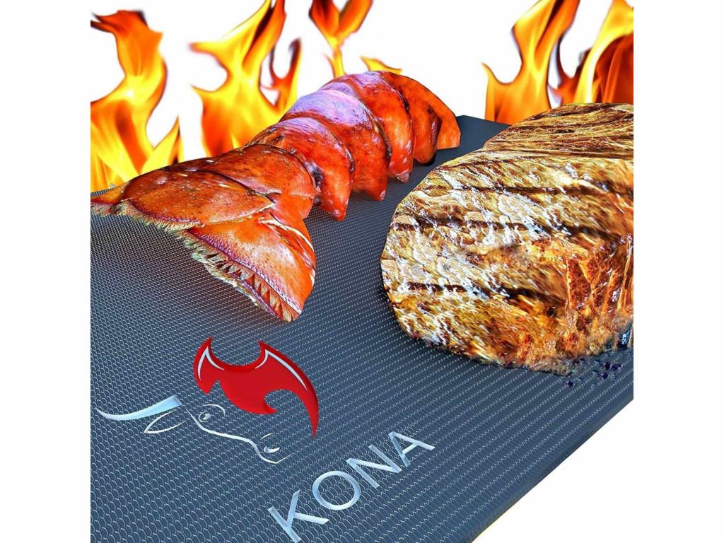 Kona Best BBQ Grill Mat - Heavy Duty 600 Degree Non-Stick Mats (Set of 2) - 7 Year Warranty