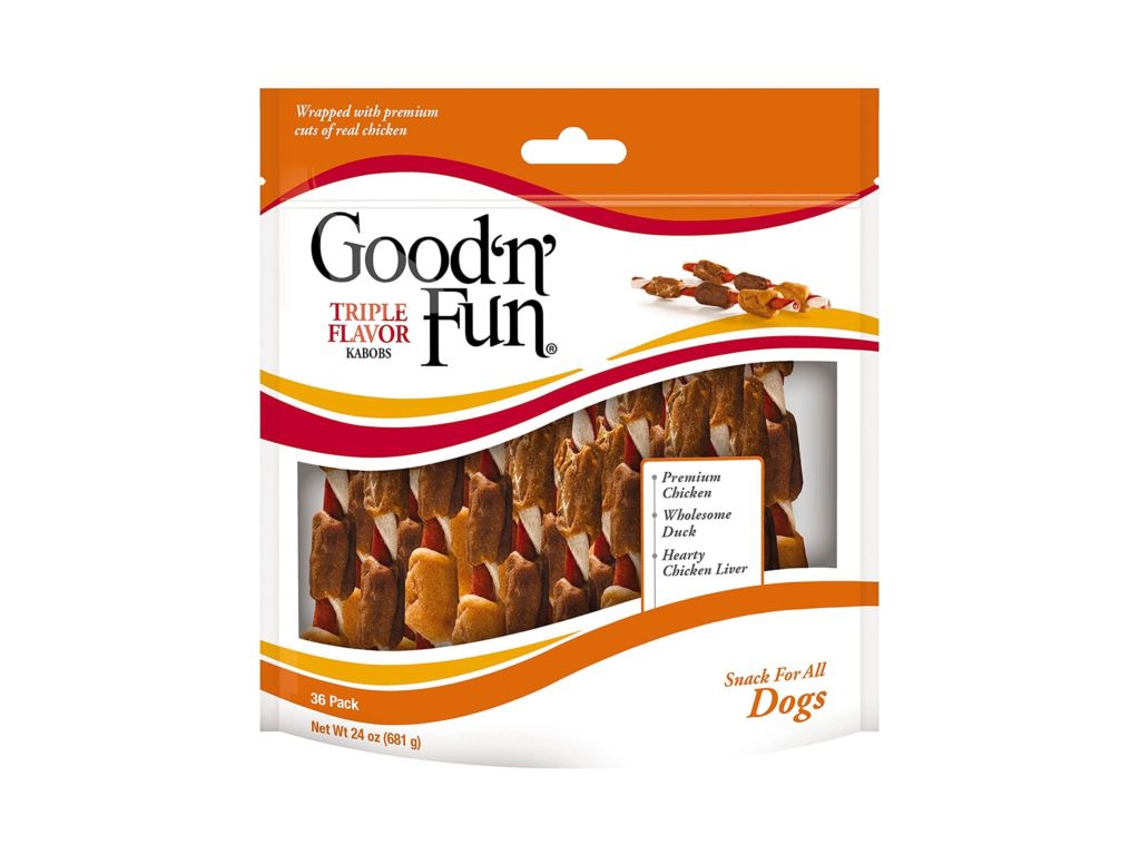 Good'N'Fun Triple Flavored Rawhide Kabobs for Dogs