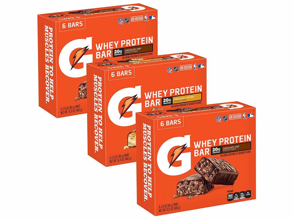 Gatorade Whey Protein Bars, Variety Pack, 2.8 oz bars (Pack of 18)