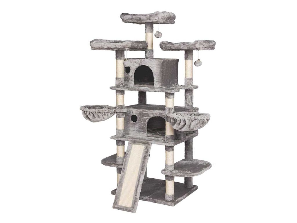 Amolife Heavy Duty 68 Inch Multi-Level Cat Tree King/X-Large Size Cat Tower with Scratching Posts Kitty Pet Play House, Suitable for Large Cat/Big Cat