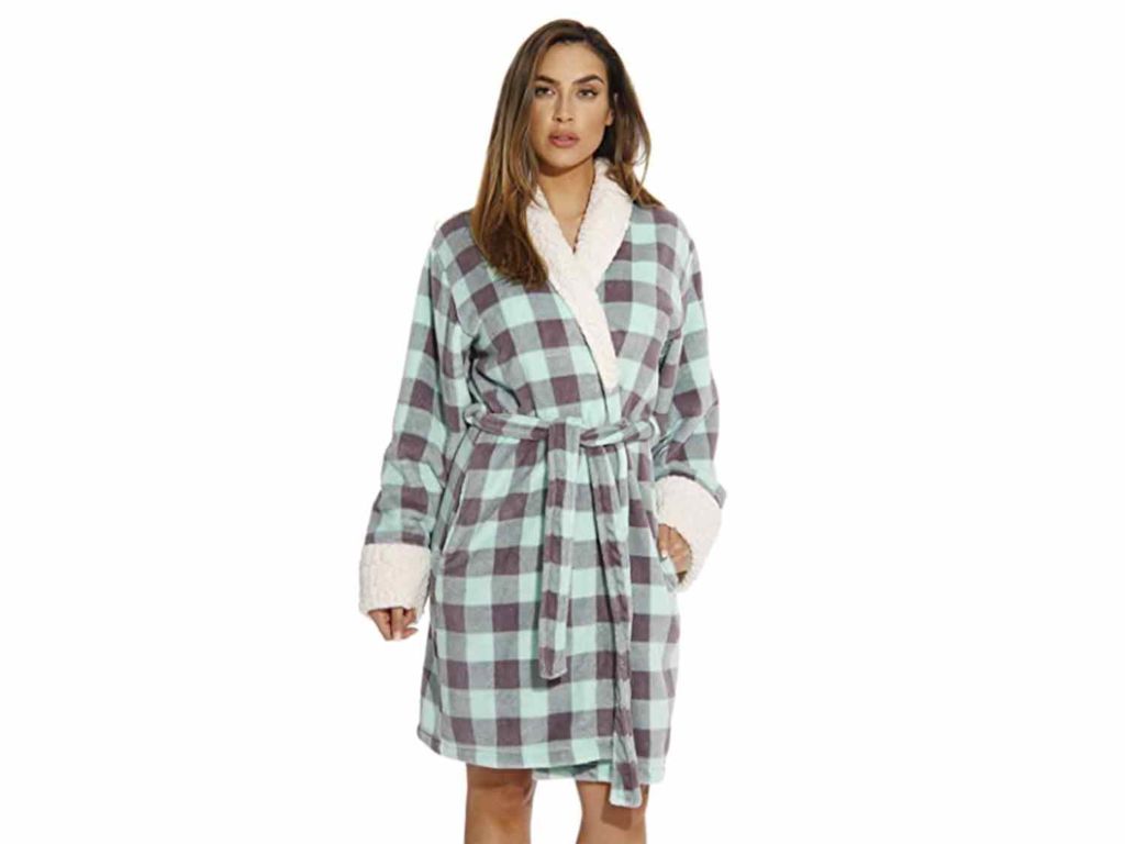 Just Love Sherpa Trim Plush Robe for Women