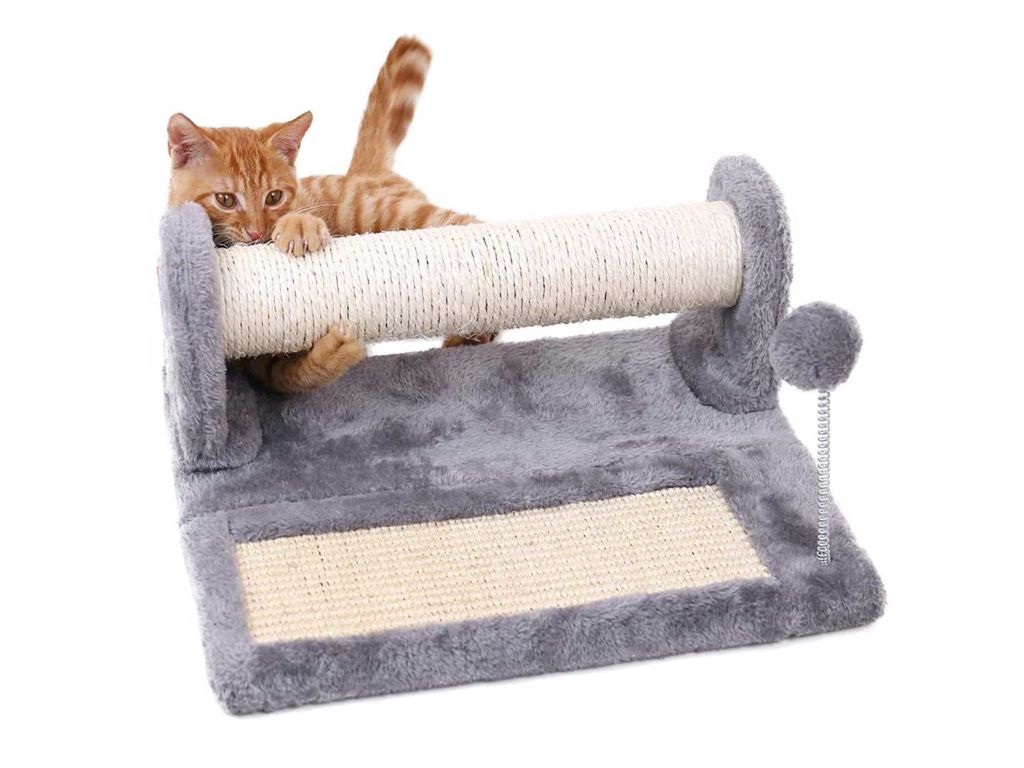 PAWZ Road Cat Scratching Post and Pad, Sisal-Covered Scratch Posts and Pads with Play Ball Great for Kittens and Cats