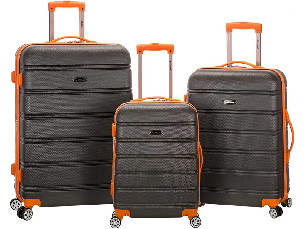 Rockland Melbourne Hardside Expandable Spinner Wheel Luggage, Charcoal, 3-Piece Set (20/24/28)