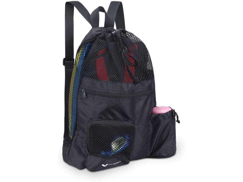 Vorspack Mesh Swim Bag Beach Backpack Swimming Equipment Bag Quick Dry Lightweight Ventilation for Swim Beach Gym