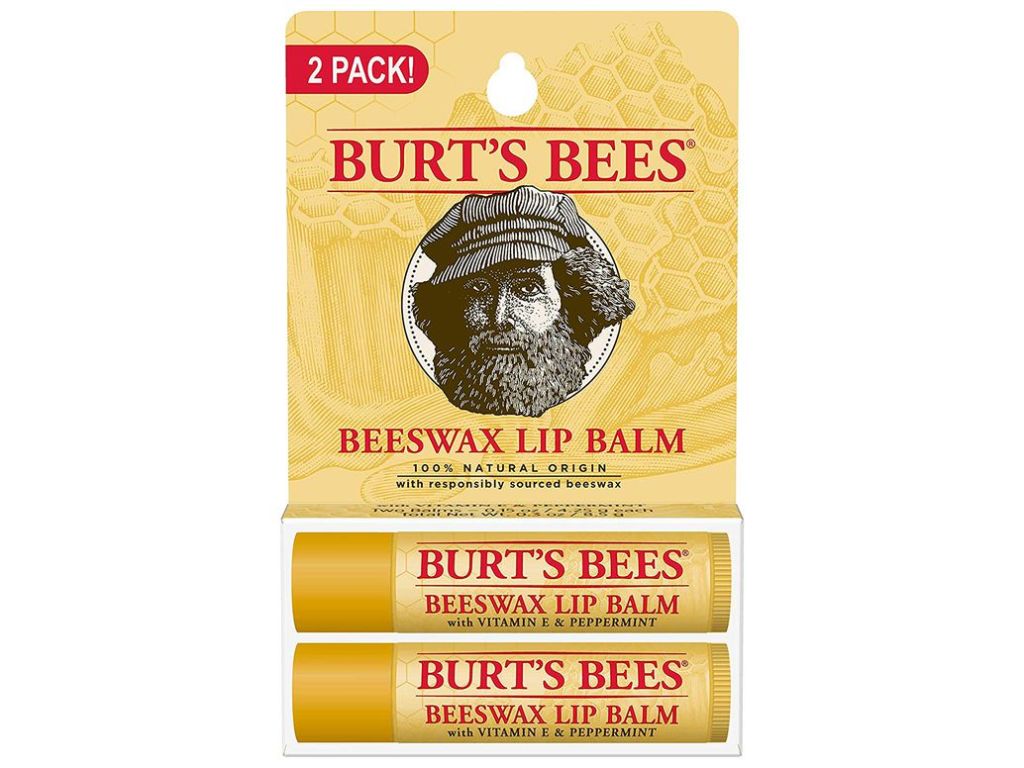 Burt's Bees 100% Natural Moisturizing Lip Balm, Beeswax, 2 Tubes