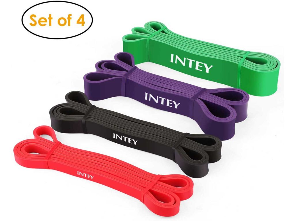INTEY Pull up Assist Band Exercise Resistance Bands for Workout Body Stretch Powerlifting Set of 4
