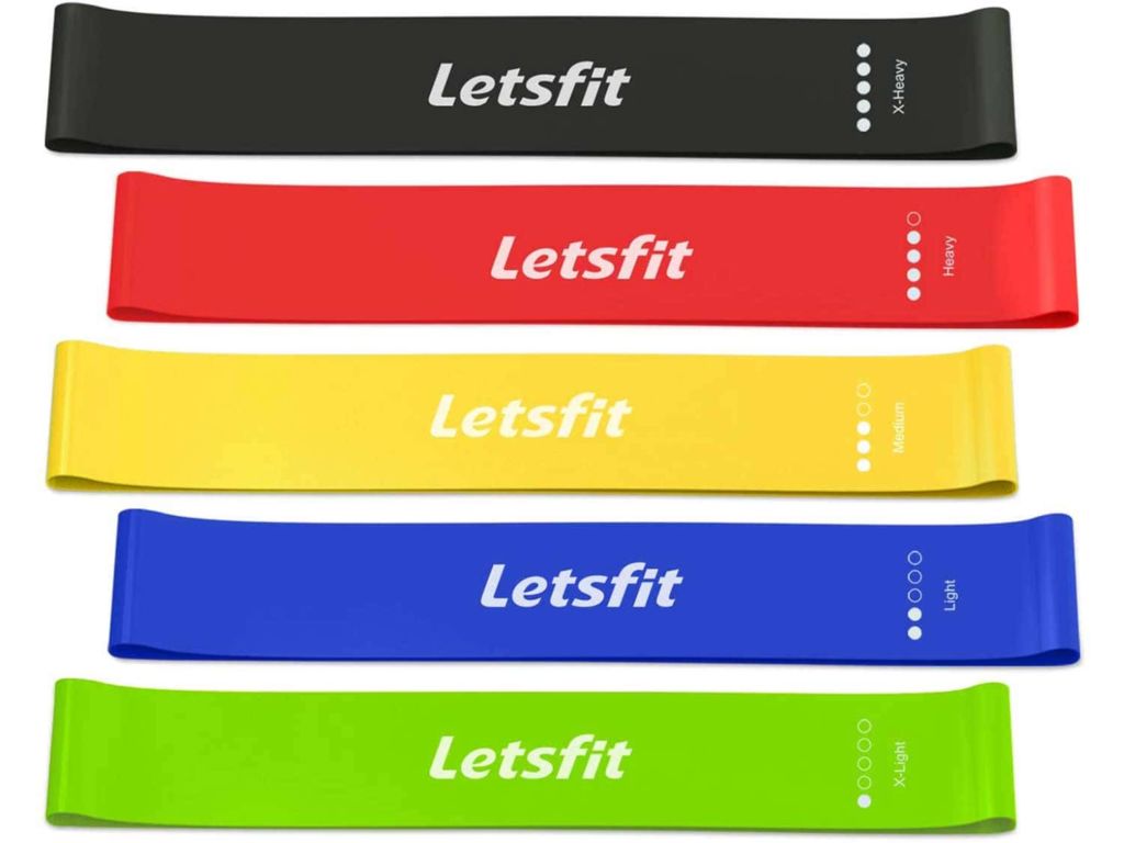 Letsfit Resistance Loop Bands, Resistance Exercise Bands for Home Fitness, Stretching, Strength Training, Physical Therapy, Natural Latex Workout Bands, Pilates Flexbands