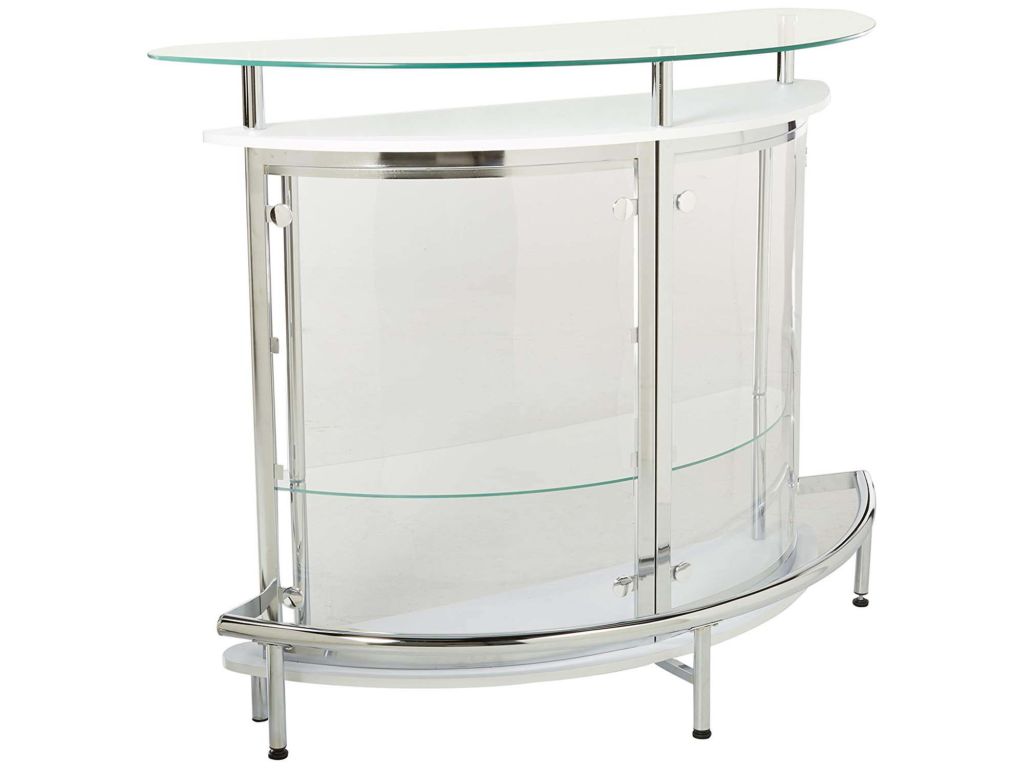 Coaster Bar Unit, Chrome and Clear