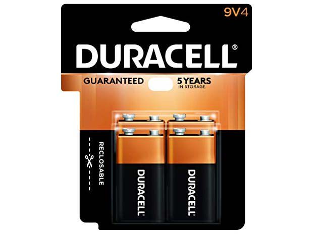 Duracell CopperTop 9V Alkaline Batteries | Long Lasting, All-Purpose 9 Volt Battery | 4 Count