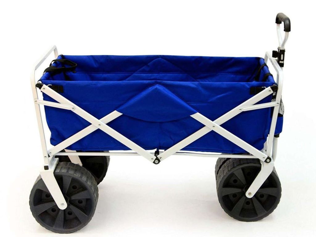 MacSports Collapsible Folding Outdoor Utility Wagon, Blue