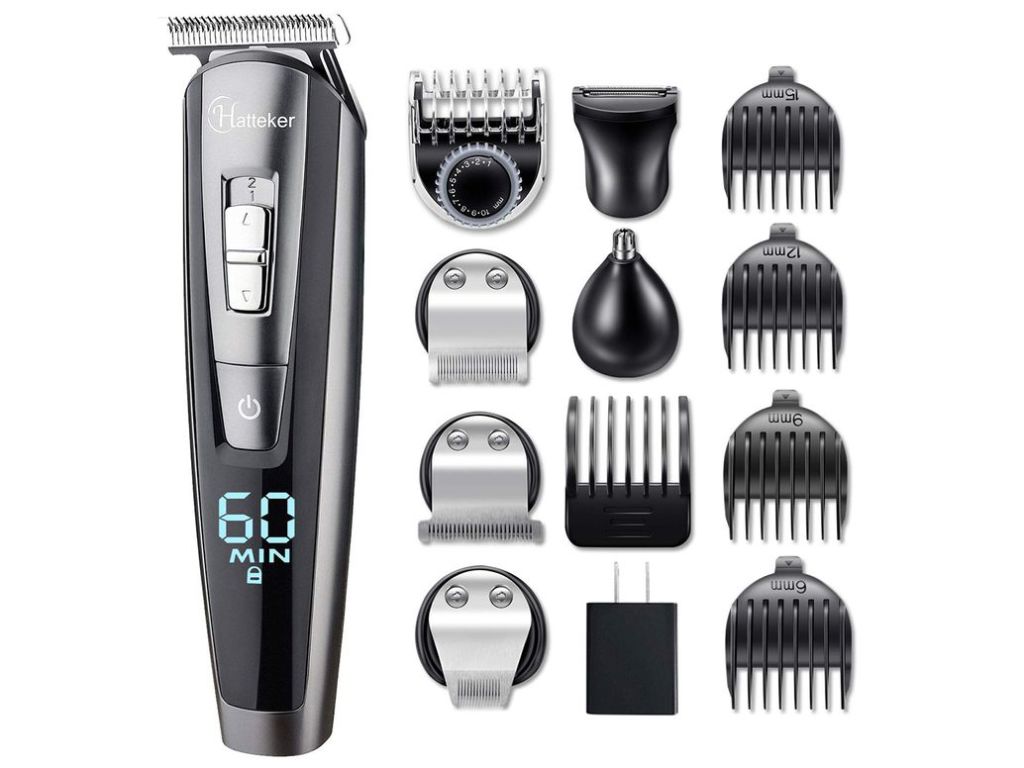 HATTEKER Hair Clipper Beard Trimmer Kit For Men