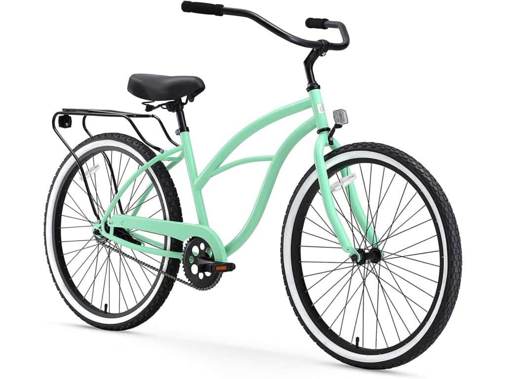 sixthreezero Around The Block Women's Single-Speed Beach Cruiser Bicycle, 26" Wheels, Mint Green with Black Seat and Grips, Model:630042