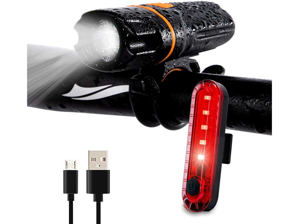 Wastou Bike Lights, Super Bright Bike Front Light 1200 Lumen, IPX6 Waterproof 6 Modes Cycling Light Flashlight Torch with USB Rechargeable Tail Light(USB Cable Included)